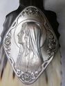 Antique Silver Madonna Bone Holy Water Font Virgin