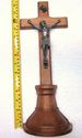 Vintage 1950 Era Crucifix Carved Wood Stand Corpus