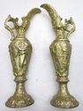 Superb Antique Pair Ornate Ewers Tall Matched Pitc