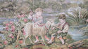 Vintage Romantic Tapestry Goblin w Children Mid Ce