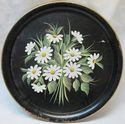 Huge Handpainted Serving Tray Vintage Toleware Flo