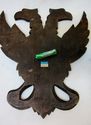 Vintage Wood Carved Relief 2 Headed Eagles Sculptu