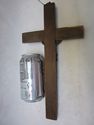 Antique Era Religious Old Wood Crucifix Cross Bron