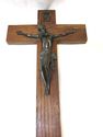 Antique Old Religious Crucifix Cross Bronzed Figur