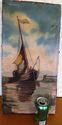 Antique Original Old Dutch Painting Ship Sloop wit