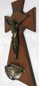 Antique Jesus Christ Crucifix Cross Holy Water Fon