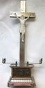 Antique Religious Crucifix Chrome On Stand Cross J