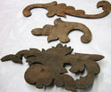 3 Antique Pediment Pieces Vintage Beautifully Carv