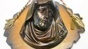 Antique Religious Bronzed Plaque Sculpture Mother 