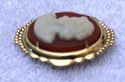 Awesome Vintage Lady's Cameo Brooch Jewelry Gold C