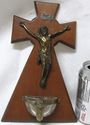 Antique Jesus Christ Crucifix Cross Holy Water Fon