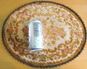 )  Vintage Italian Gold Brocade Doily Doiley Rug T