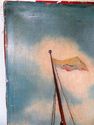 Antique Original Old Dutch Painting Ship Sloop wit