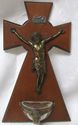 Antique Jesus Christ Crucifix Cross Holy Water Fon