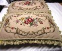 Gorgeous Pair Victorian Floral Flowers Petit Needl