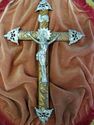 Antique Wood Framed Crucifix Cross Devotional Vint