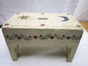 Nice Antique Foot Milking Stool Farm Bench Old Woo