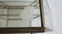 L Vintage Glass Mirrored Curio Cabinet Brass Jewel