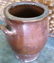 Rare Large Antique Old Brown Crock Primitive Salt 