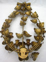 Italian Toleware Gold Painted Metal Flowers Bouque