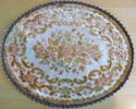 )  Vintage Italian Gold Brocade Doily Doiley Rug T