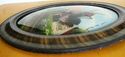 Antique Reverse Painting Convex Bubble Glass Wood 