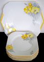 Vintage Shelley England Bone China Porcelain 6 Pla