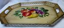 Huge Handpainted Serving Tray Vintage Toleware Flo