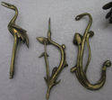 Lot Antique 2 Solid Brass Birds Large & Small Figu