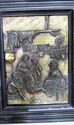 Old Antique Framed Painting  in Repousse Copper Ar