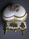 Romantic Vintage Jewelry Trinket Stamp Box w Lit V