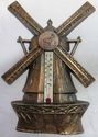  Vintage Thermometer Bronzed metal Dutch Windmill 