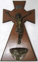 Antique Jesus Christ Crucifix Cross Holy Water Fon