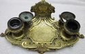 Gorgeous French Antique Victorian Brass Inkwell Le