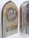 Antique Green Onyx Plaque w Holy Madonna French Vi