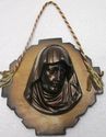 Antique Religious Bronzed Plaque Sculpture Mother 