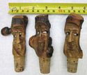 Set 3 Vintage Carved Knotted Wood Male Figurines M