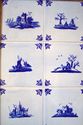 Antique Delft Blue Tiles Holland Hand Painted Fram