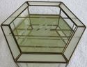 L Vintage Glass Mirrored Curio Cabinet Brass Jewel