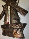  Vintage Thermometer Bronzed metal Dutch Windmill 