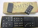 Vintage Set Dominos Dominoes 28 Wooden Blocks Piec