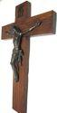 Antique Old Religious Crucifix Cross Bronzed Figur