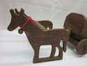 American Antique Toy Pull Horses and Carriage Vint