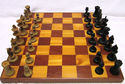 Vintage Staunton Style Wood CHESS & Checker Set In