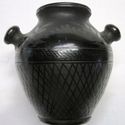 Wonderful Vintage Art Pottery Vase Black on Black 