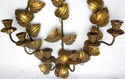 Italian Toleware Gold Painted Metal Flowers Bouque