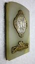 Antique Religious Marble Onyx Lourdes Plaque Silve