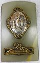 Antique Religious Marble Onyx Lourdes Plaque Silve