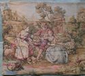 Vintage Romantic Tapestry Goblin Romantic Scene Fa