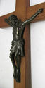 Antique Religious Cross Crucifix  Bronze Corpus Ch